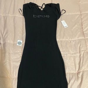 Bebe black midi dress